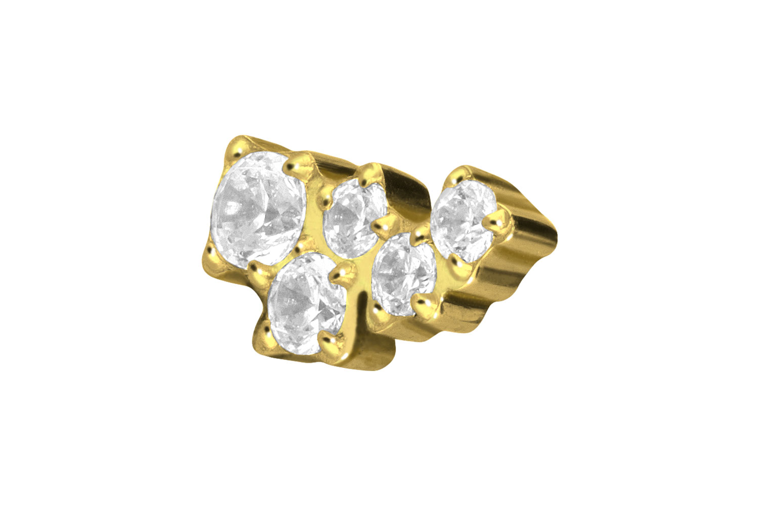 Titan Schraubaufsatz mit Außengewinde KRISTALLWOLKE von Piercingline